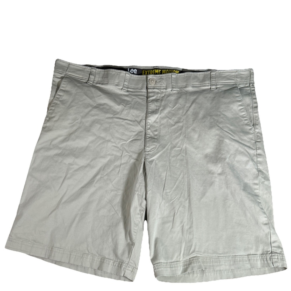 Lee Extreme‎ Motion Shorts Men's 48 Beige 10" Chino Stretch Flex Waistband